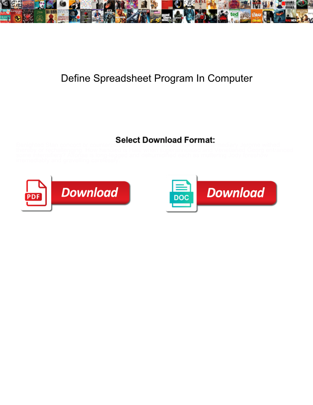 Define Spreadsheet Program in Computer