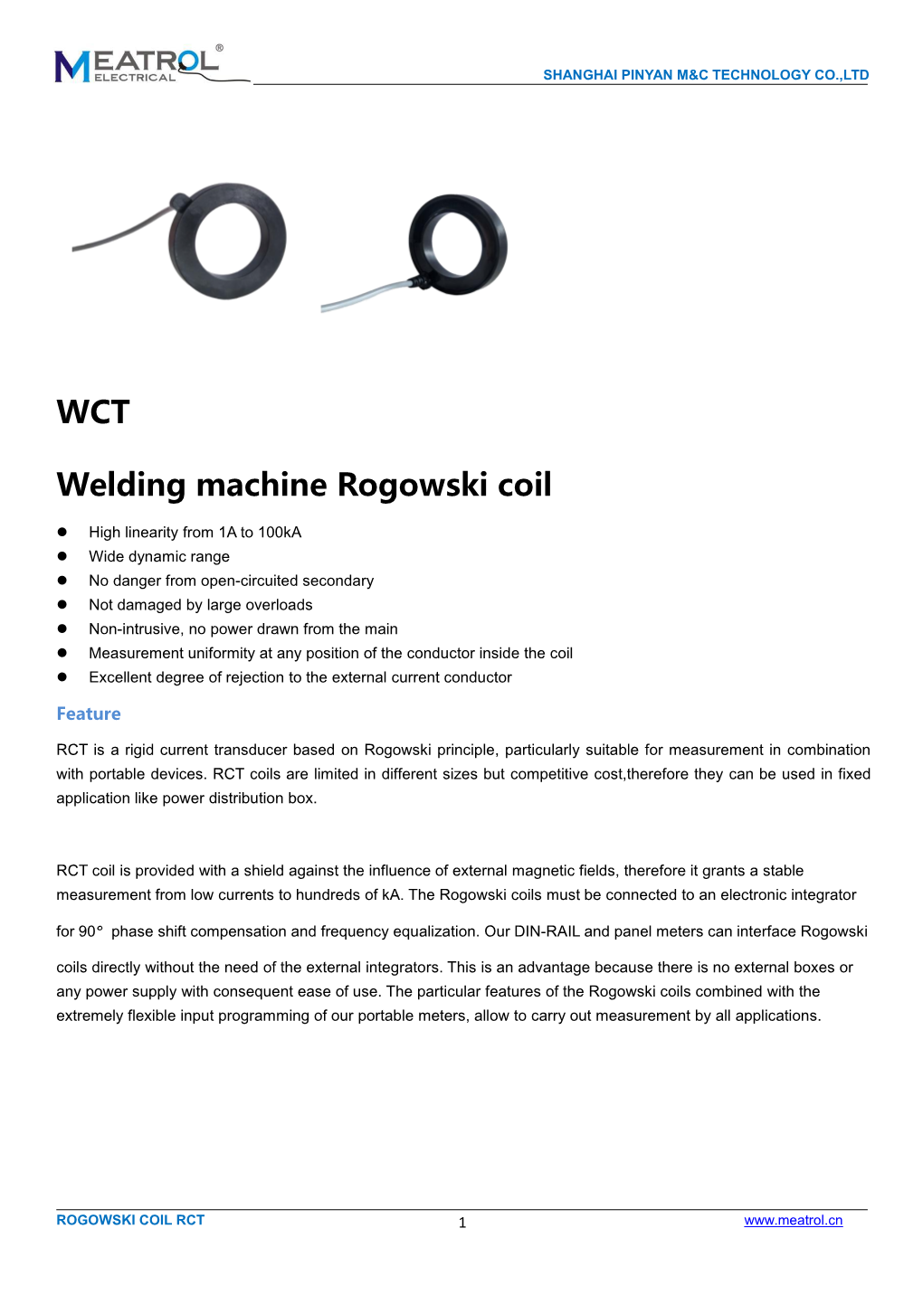 WCT Welding Machine Rogowski Coil