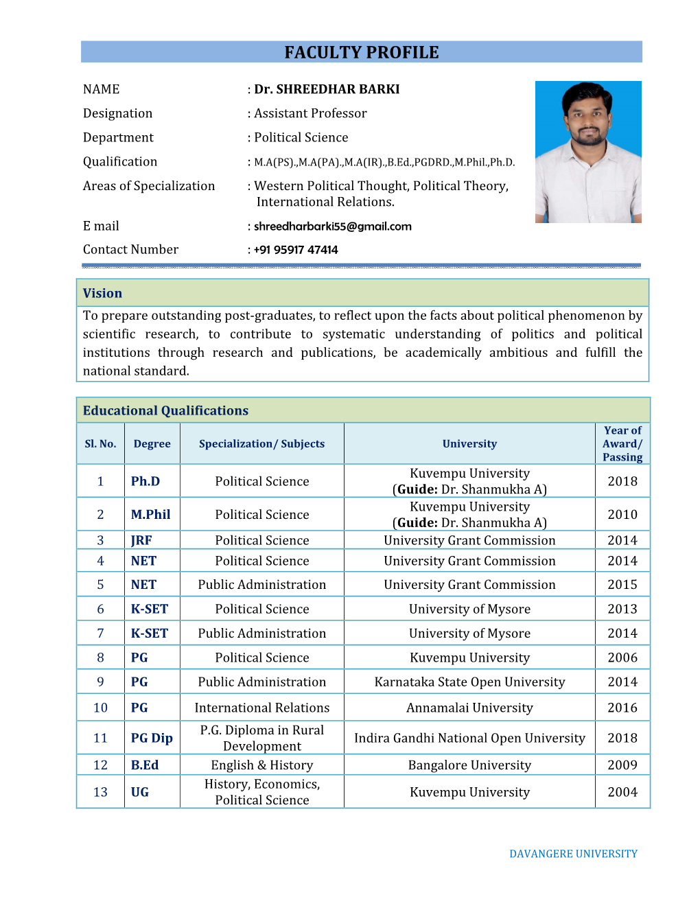 Faculty Profile