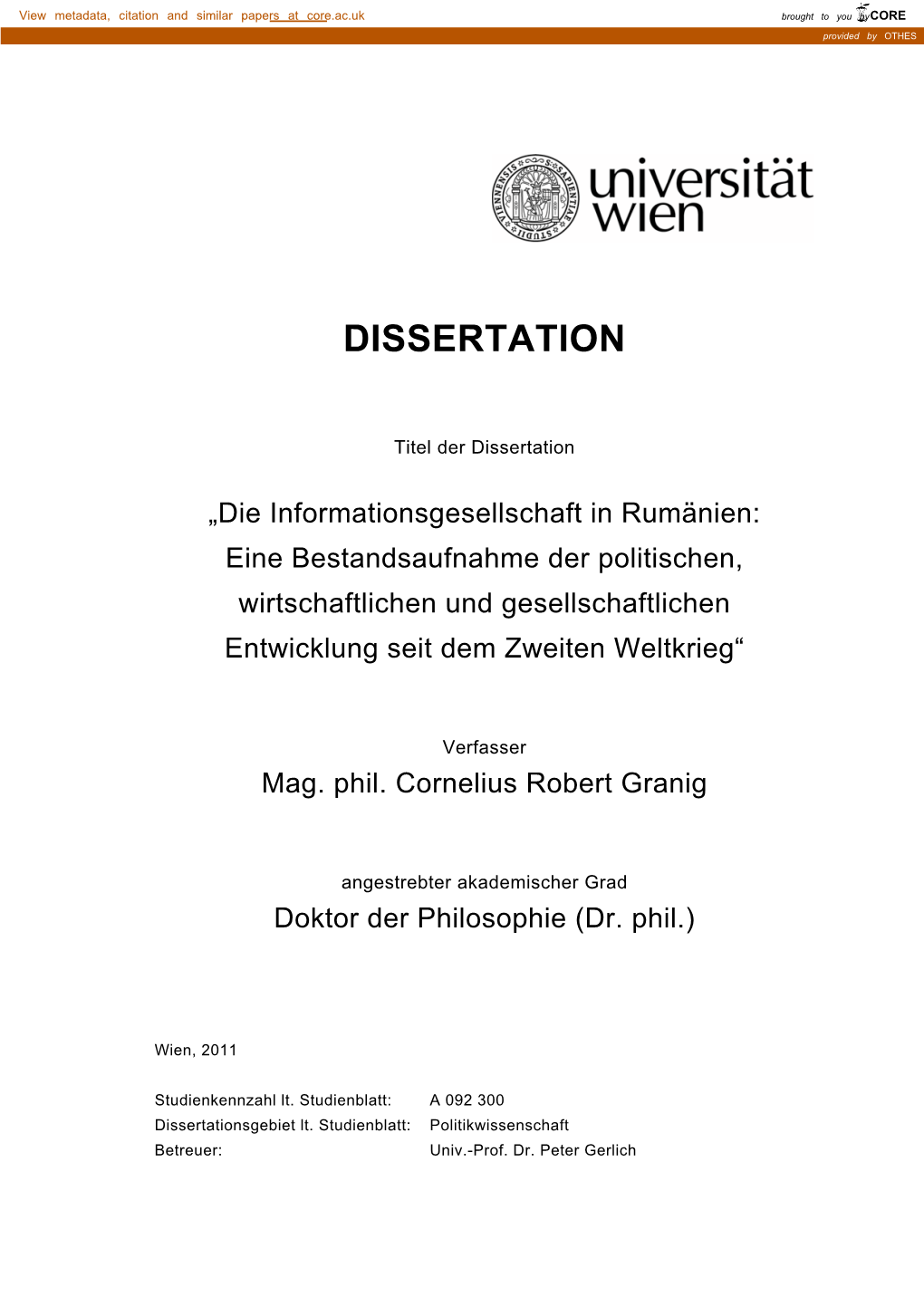 Dissertation