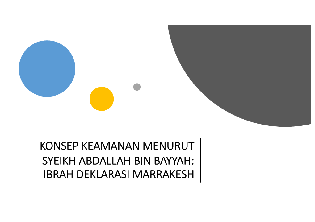 Pemikiran Abdallah Bin Bayyah Dan Deklarasi Marrakesh