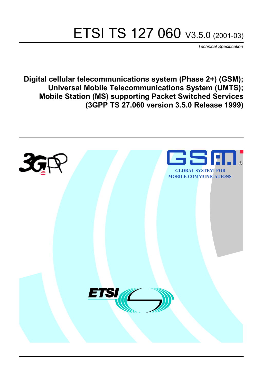 ETSI TS 127 060 V3.5.0 (2001-03) Technical Specification