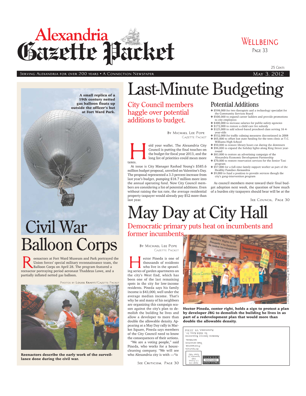 Alexandria Wellbeing Gazette Packet Page 33 25 Cents Serving Alexandria for Over 200 Years • a Connection Newspaper May 3, 2012