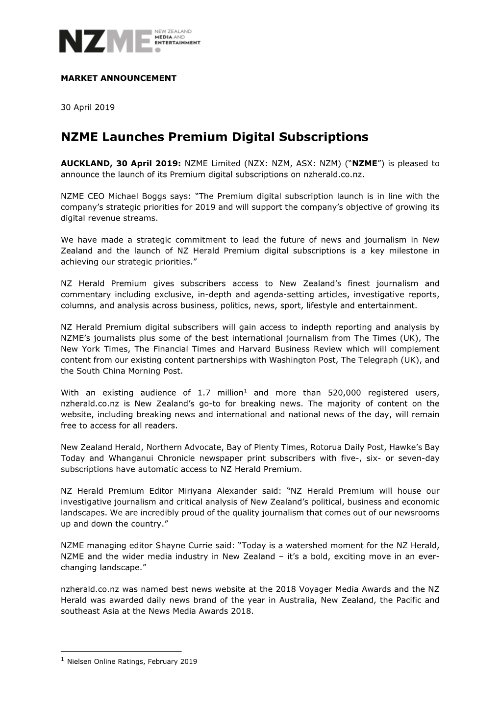 NZME Launches Premium Digital Subscriptions