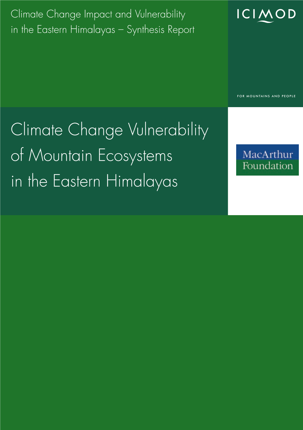 Climate Change and Vulnerability of Mountain Ecosystems In