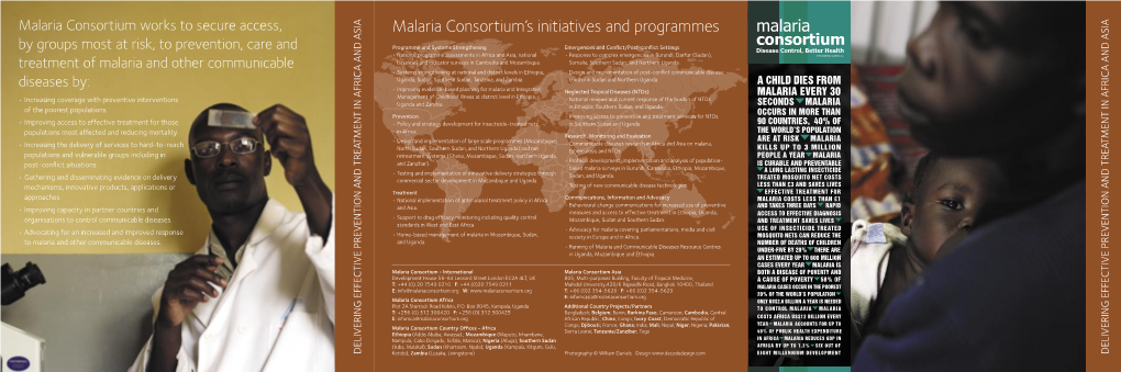 Malaria Consortium's Initiatives and Programmes