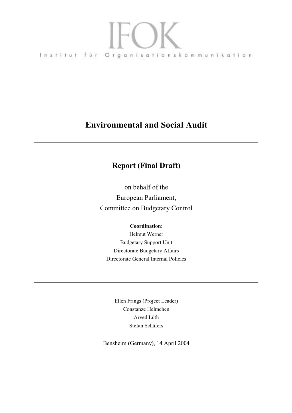 Environmental and Social Audit