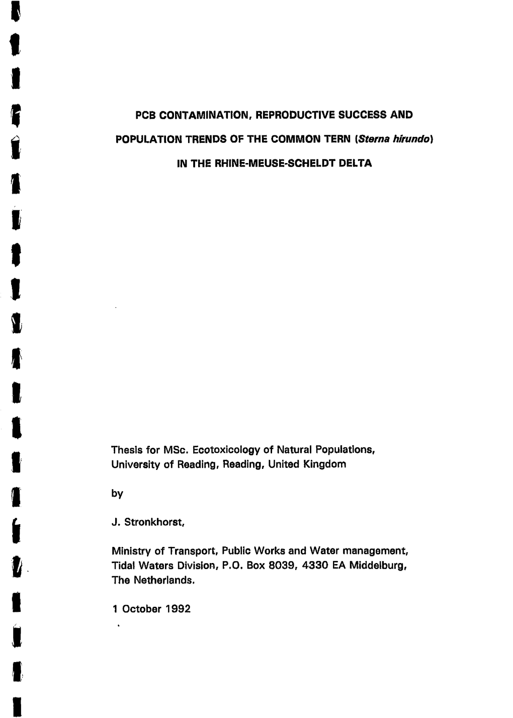 Pcb Contamination, Reproductive Success And