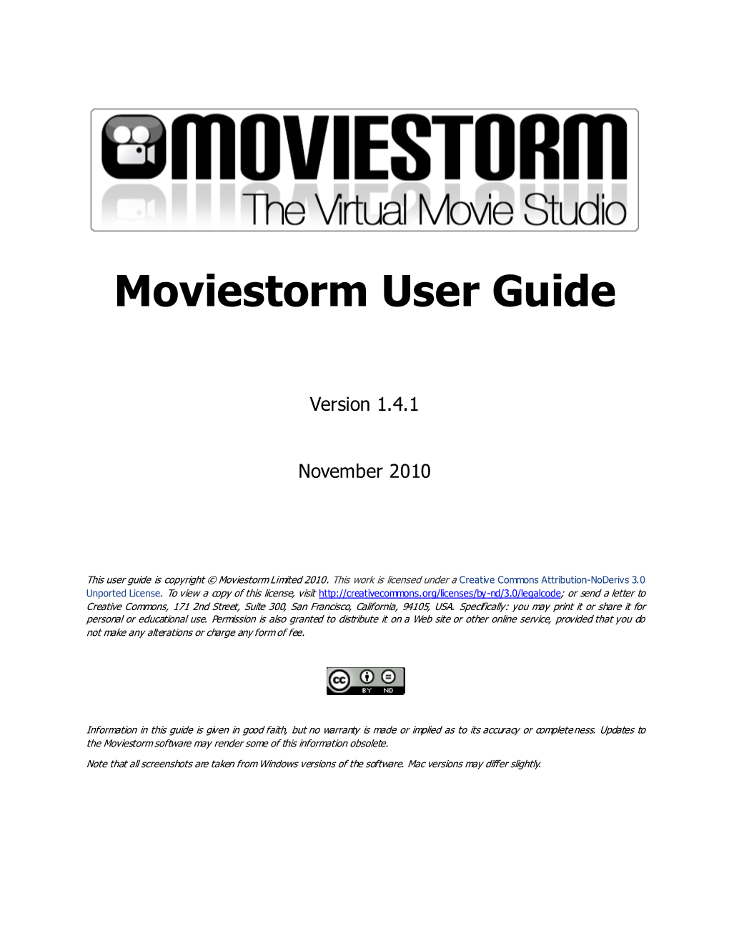 Moviestorm User Guide