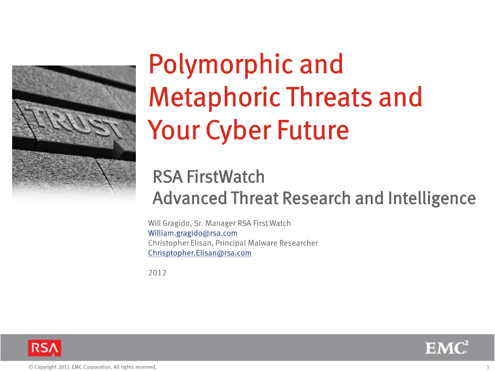 Polymorphic and Metaphoric Threats and Your Cyber Future