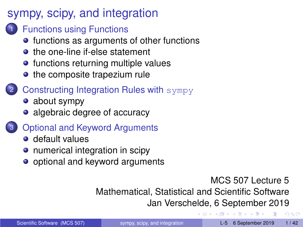 Sympy, Scipy, and Integration