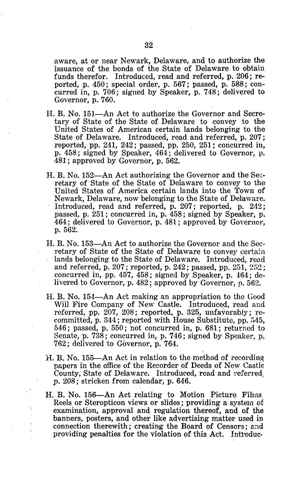 32 Aware, at Or Near Newark, Delaware, and to Authorize the Issuance of the Bonds of the State of Delaware to Obtain Funds Therefor