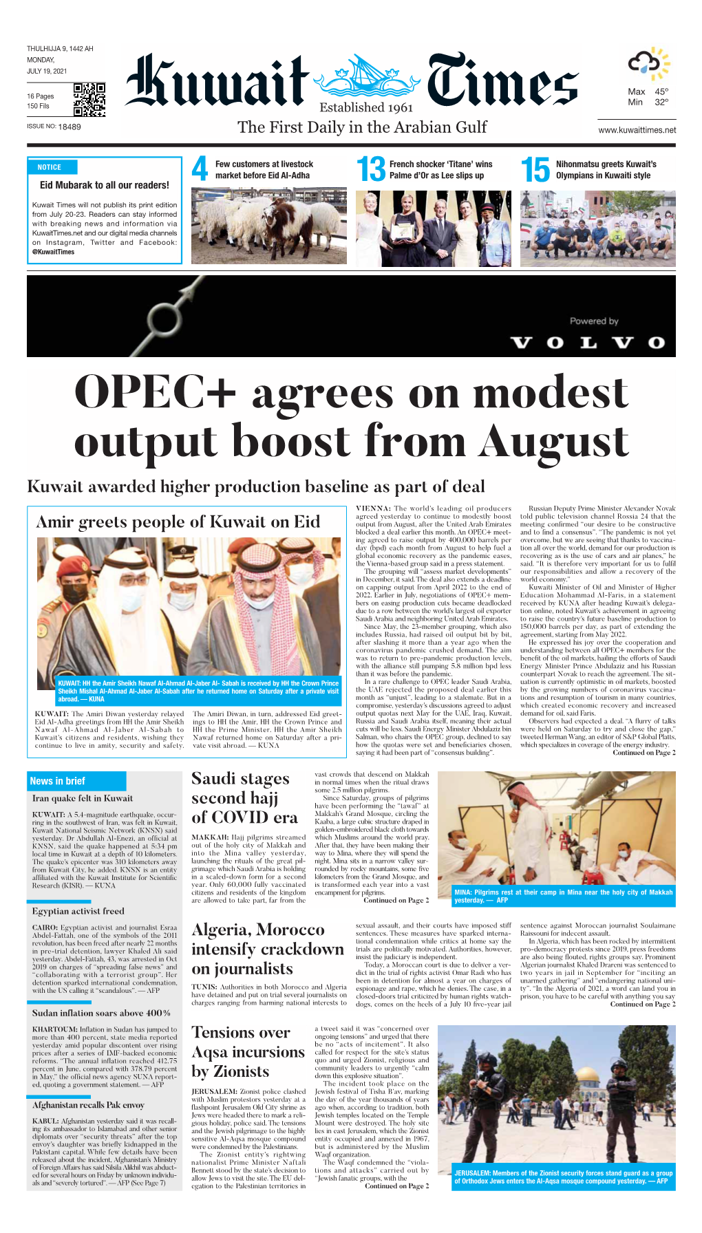 OPEC+ Agrees on Modest Output Boost from August Kuwait Awarded Higher Production Baseline As Part of Deal