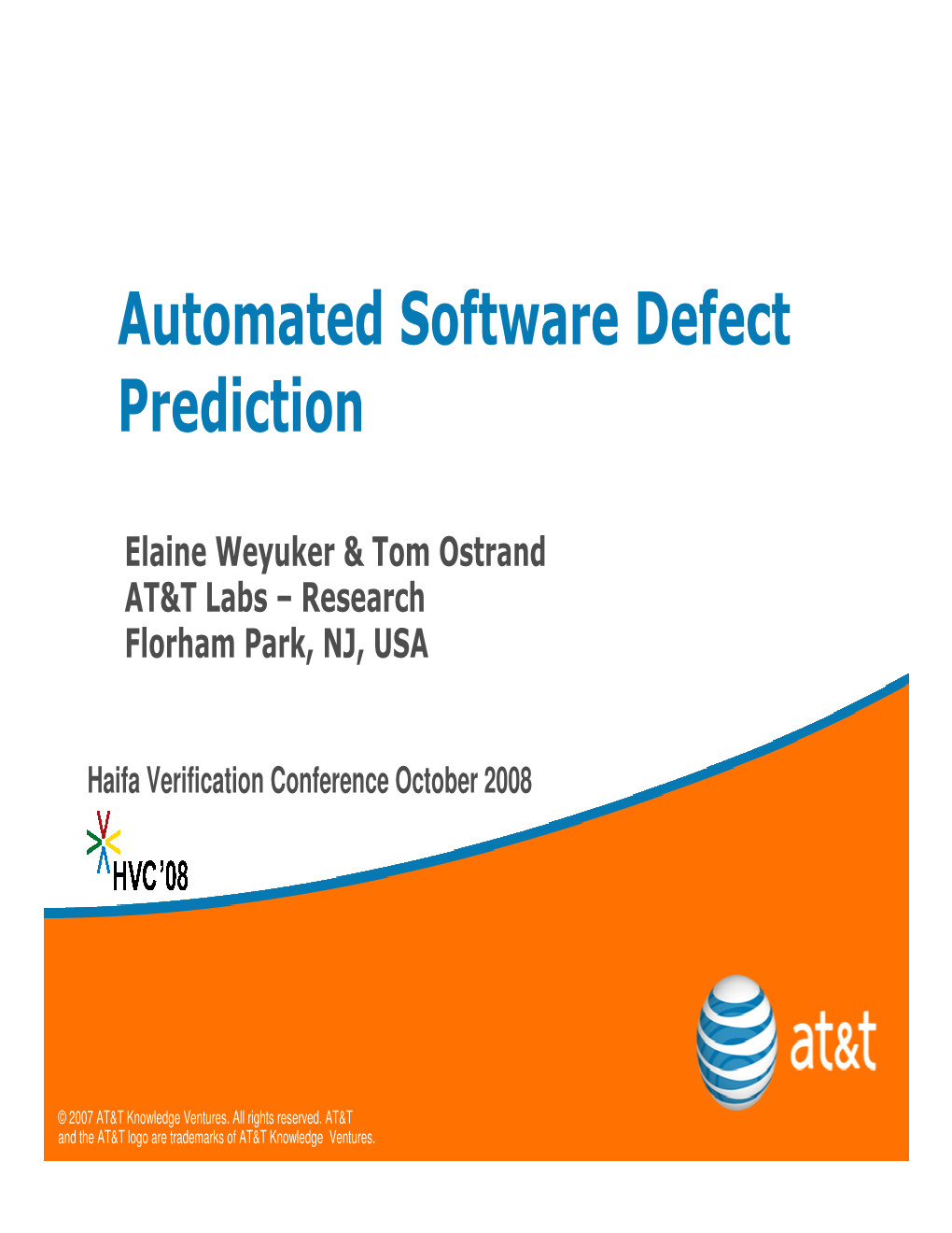 Automated Software Defect Prediction
