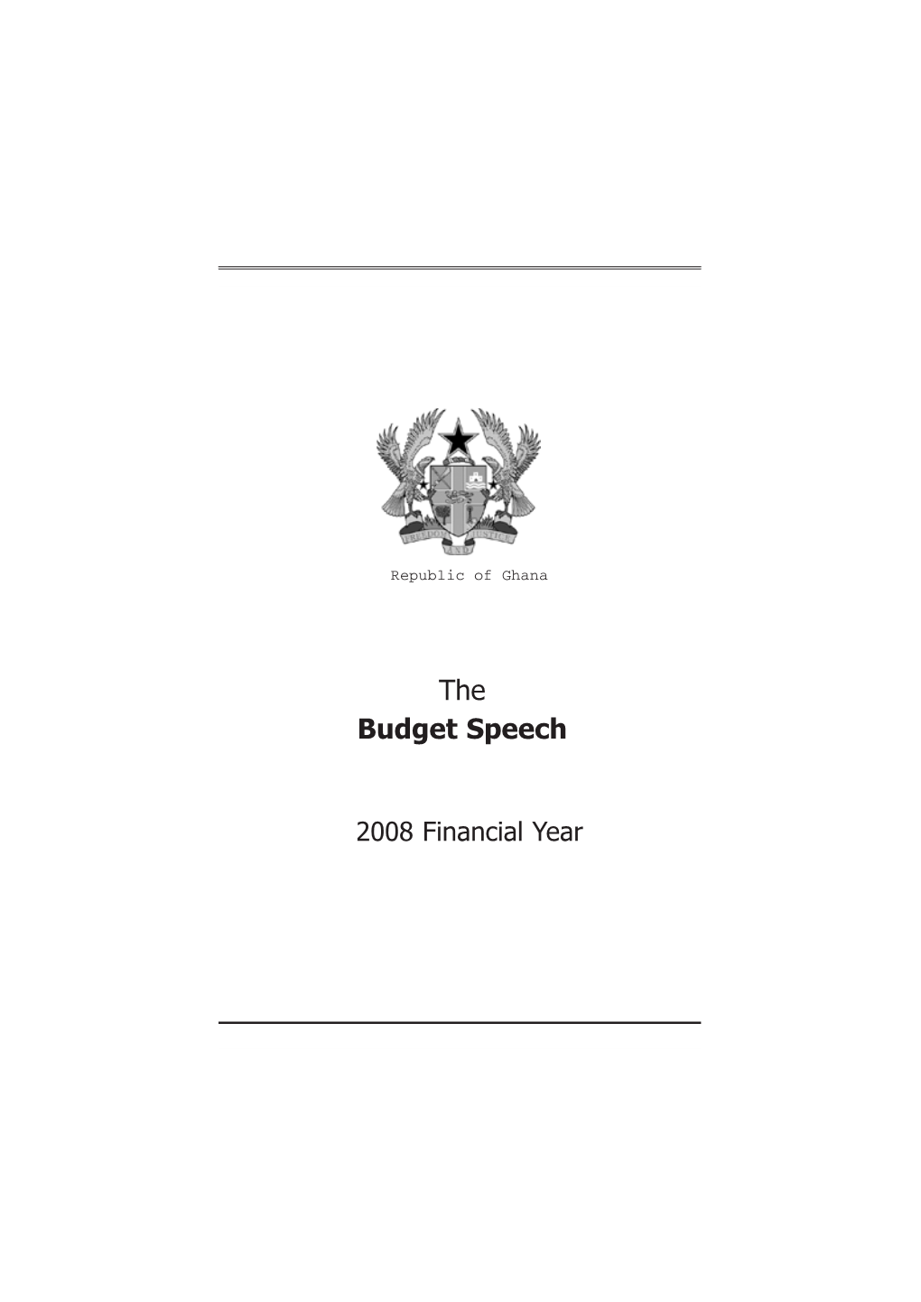 The Budget Speech