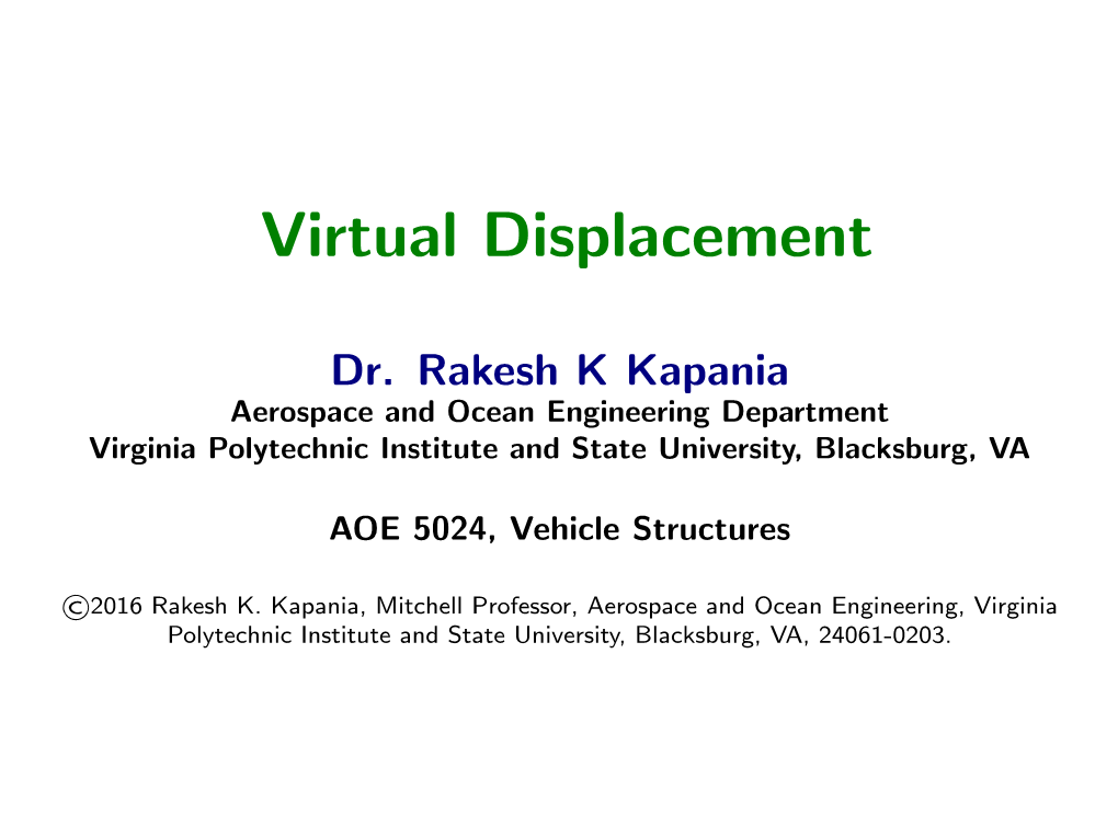 Virtual Displacement