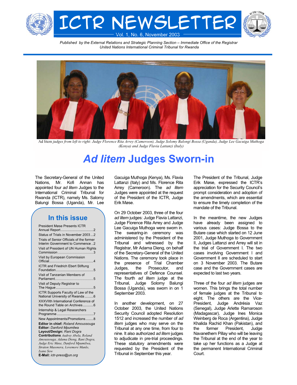 ICTR NEWSLETTER Vol