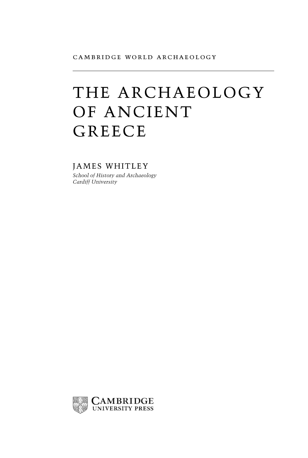 The Archaeology of Ancient Greece