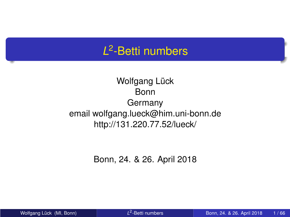 L2-Betti Numbers