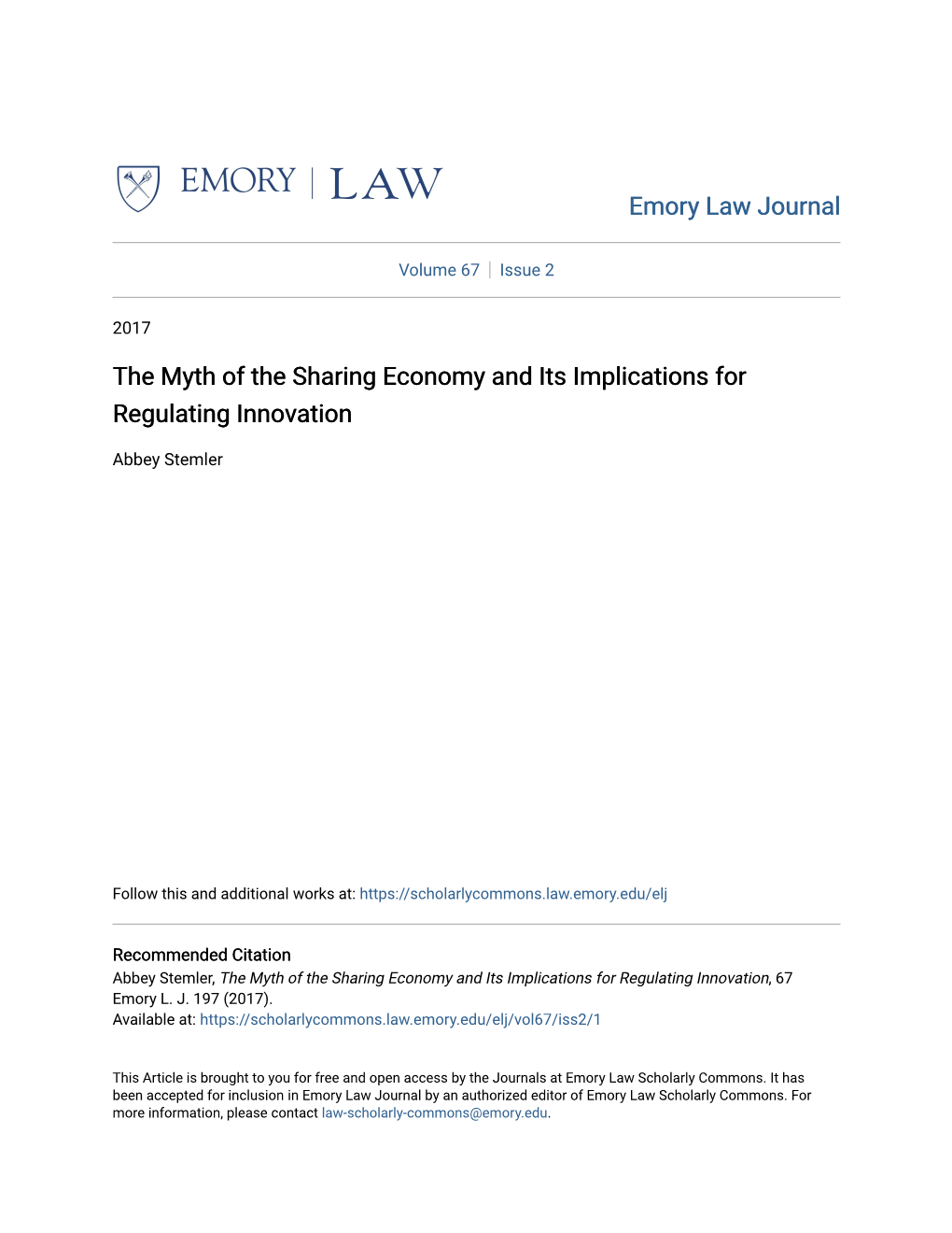 The Myth of the Sharing Economy and Its Implications for Regulating Innovation