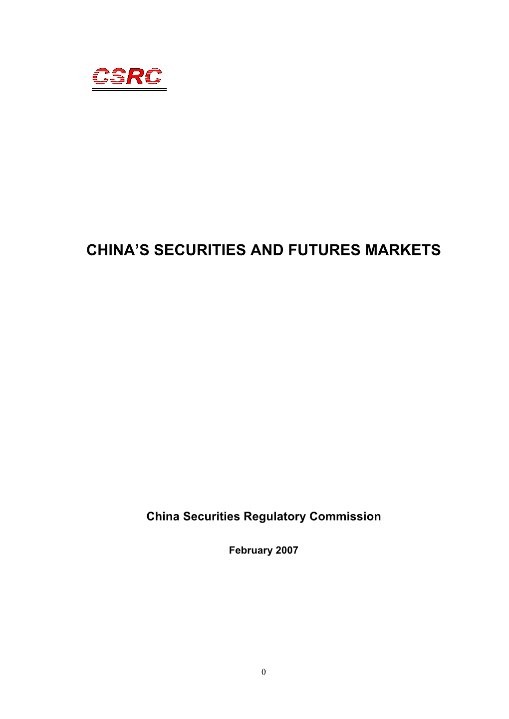 China's Securities and Futures Markets 2007