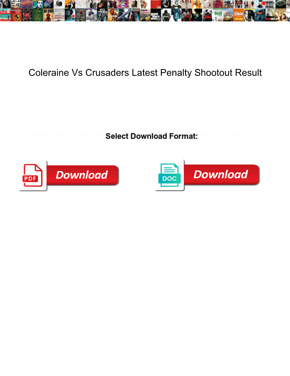 Coleraine Vs Crusaders Latest Penalty Shootout Result