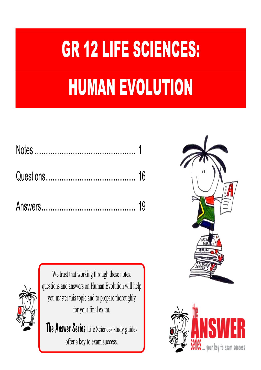 Grade 12 Life Sciences Human Evolution Workbook