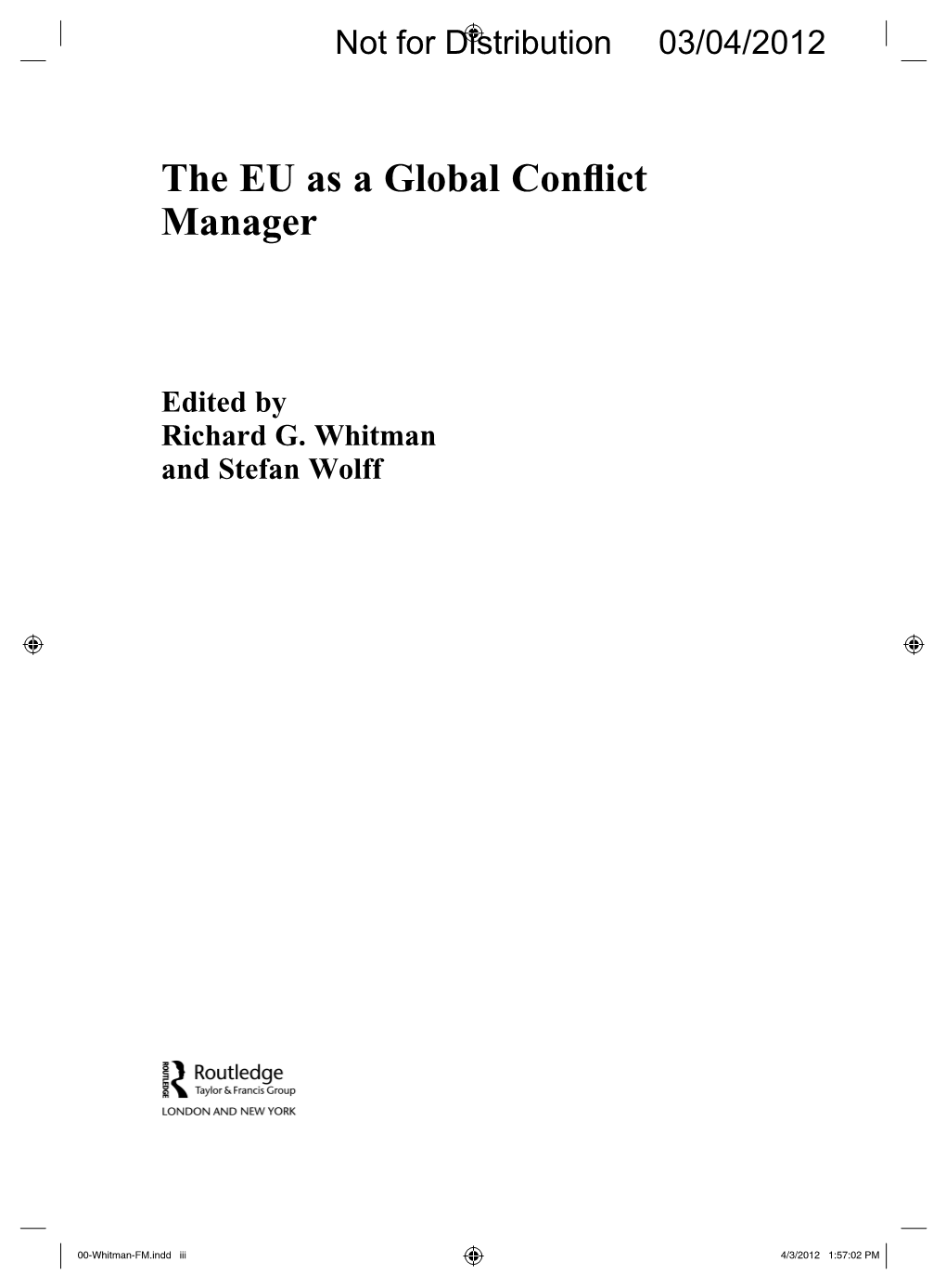 The EU As a Global Conflict Manager