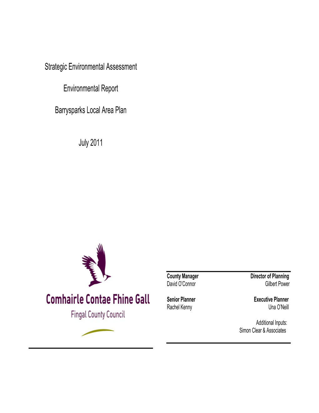 Barrysparks LAP SEA Environmental Report