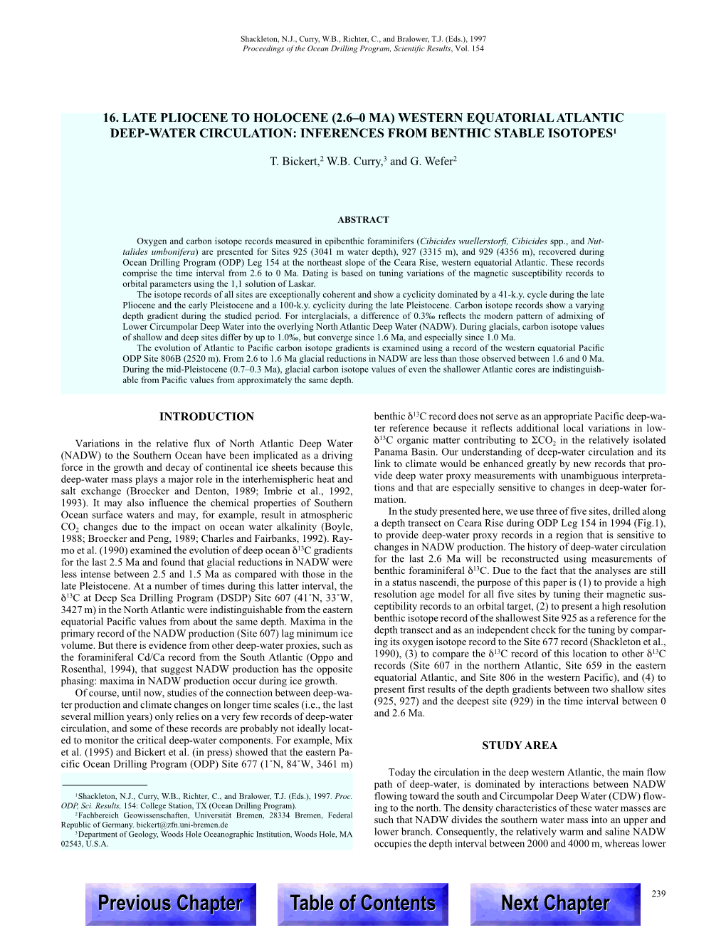 Chapter 16. Late Pliocene to Holocene (2.6–0 Ma) Western Equatorial Atlantic