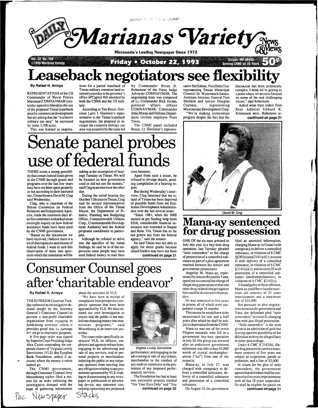 Senate Panel Probes Use of Federal Funds THERE Exists a Strong Possibil­ Asking at the Resumption of Hear­ Own Business