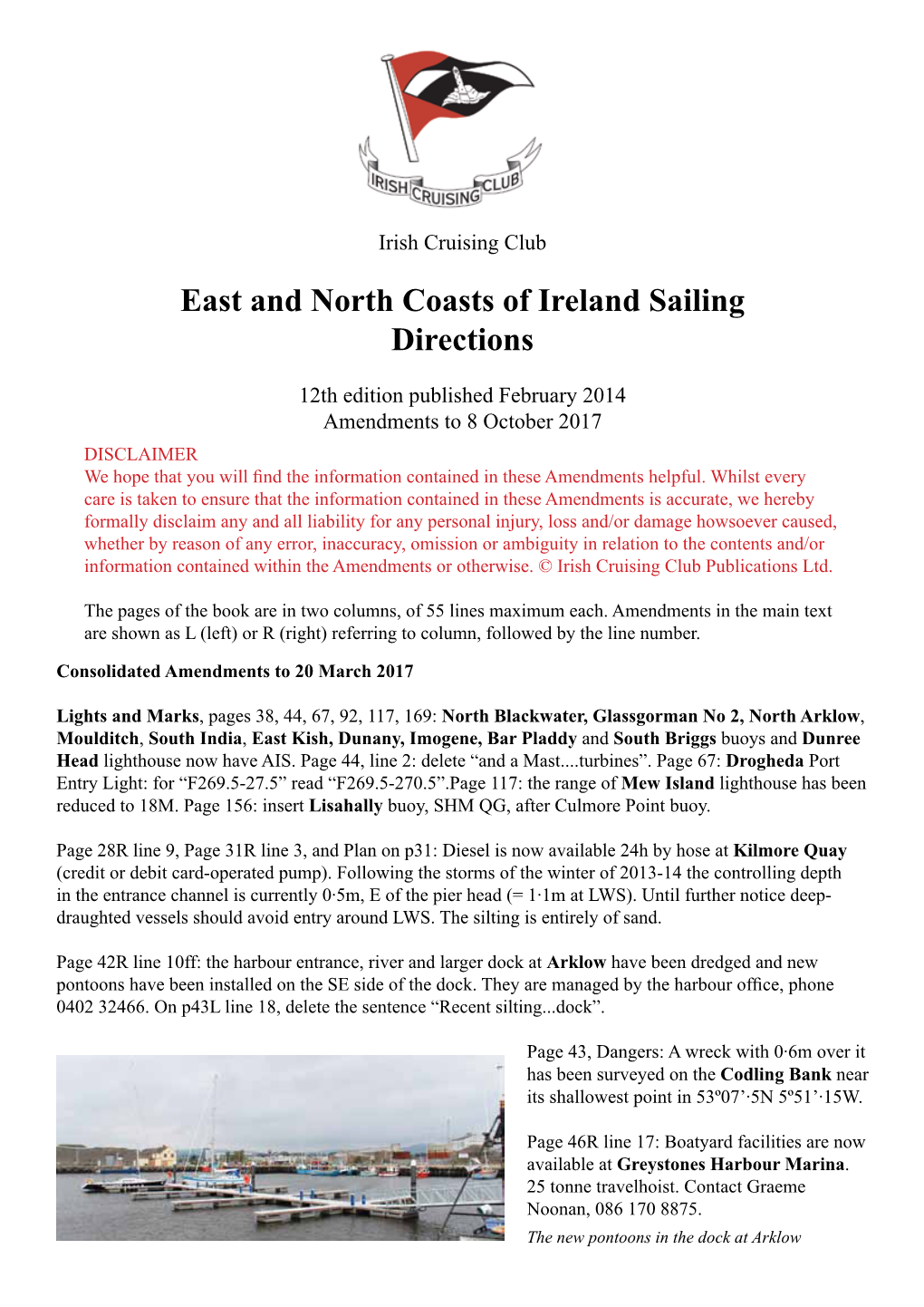 East and North Coasts of Ireland Sailing Directions