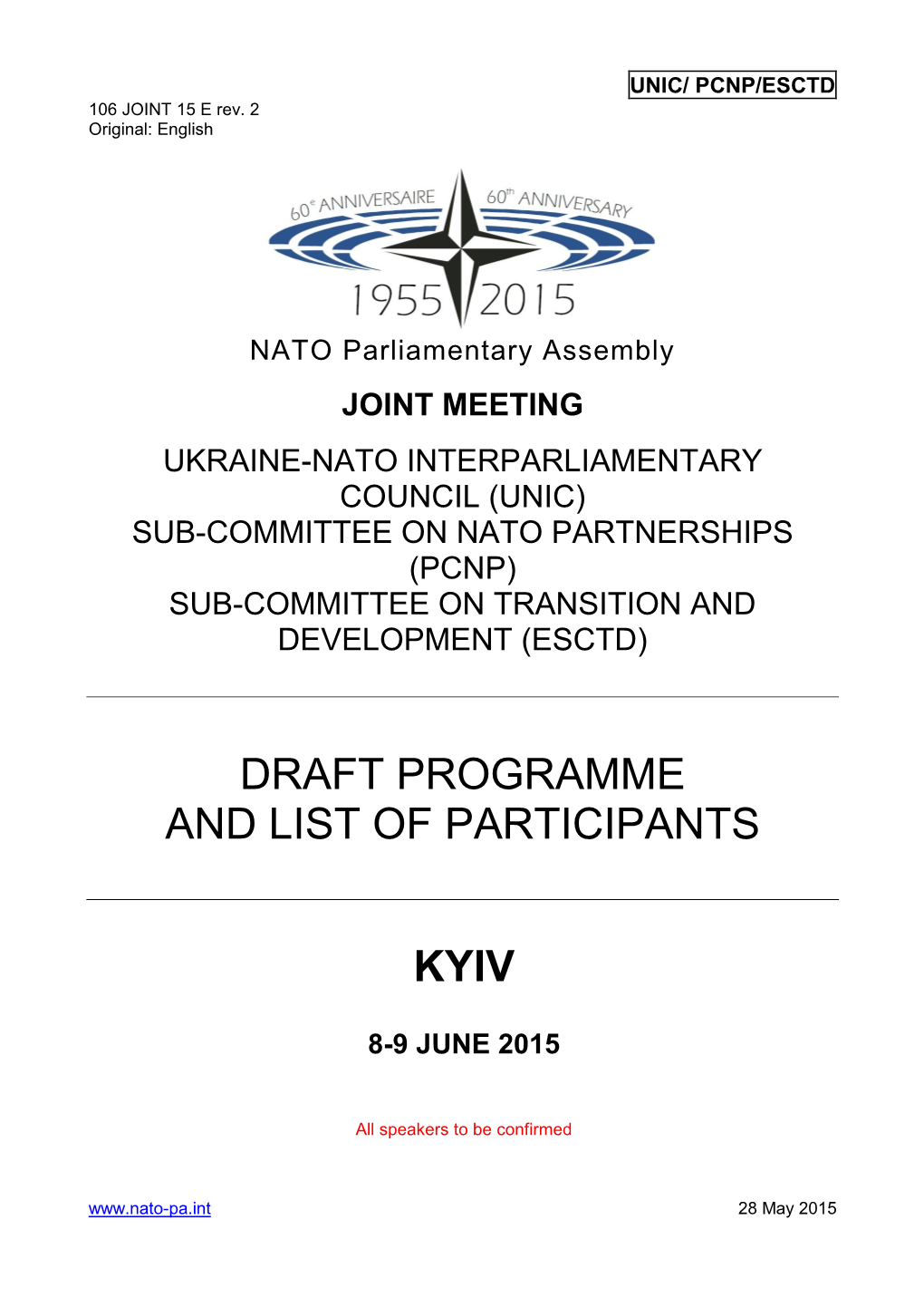 Draft Programme and List of Participants Kyiv
