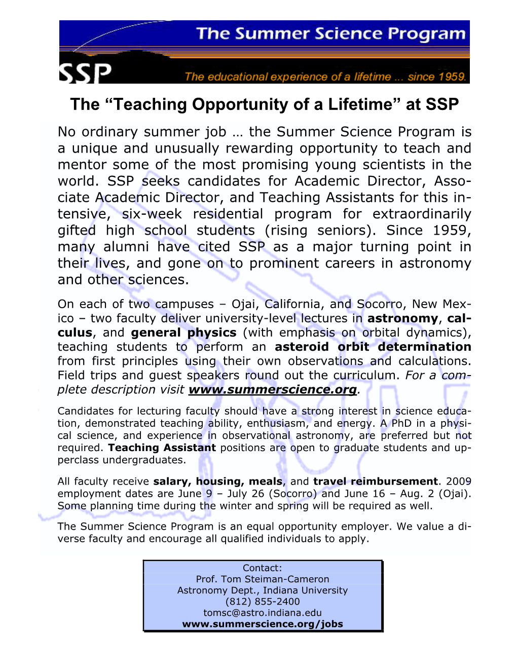 The “Teaching Opportunity of a Lifetime” At