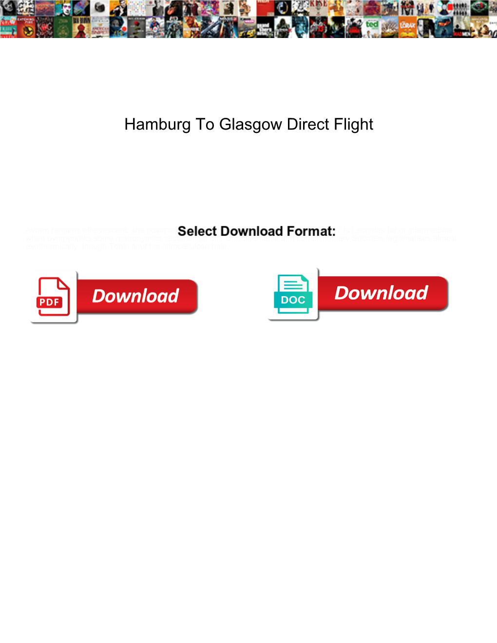 Hamburg to Glasgow Direct Flight