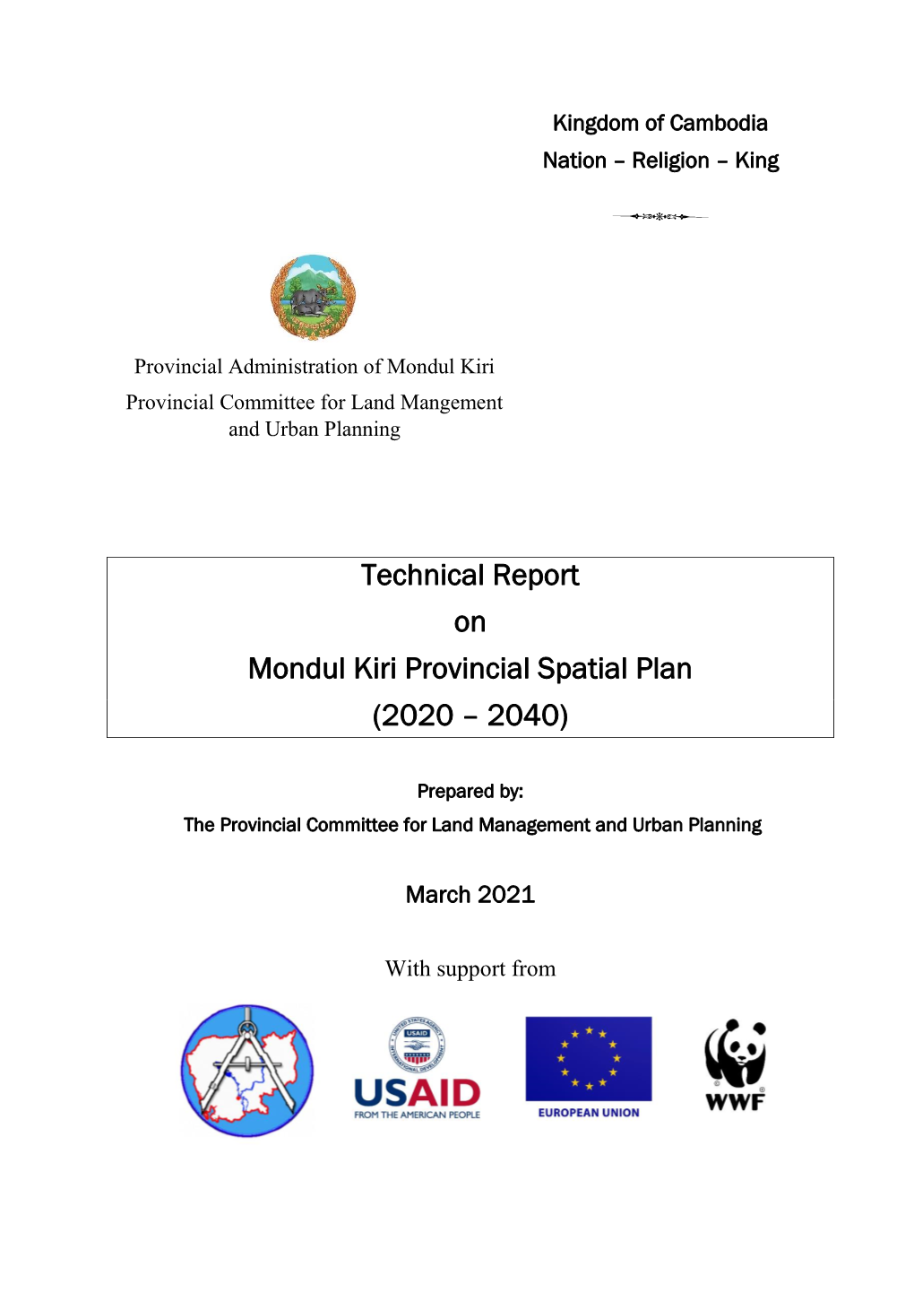 Technical Report on Mondul Kiri Provincial Spatial Plan (2020 – 2040)