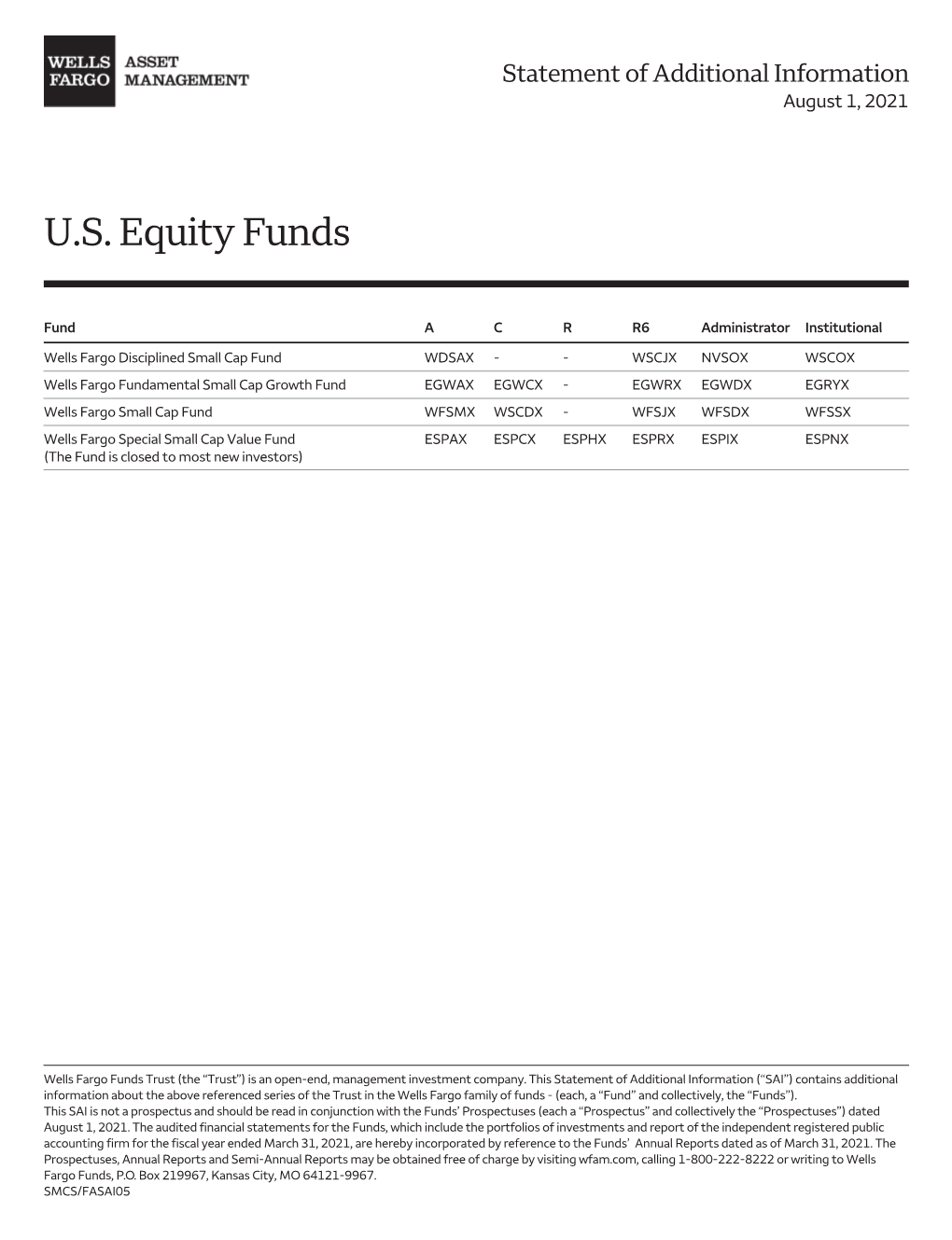 U.S. Equity Funds