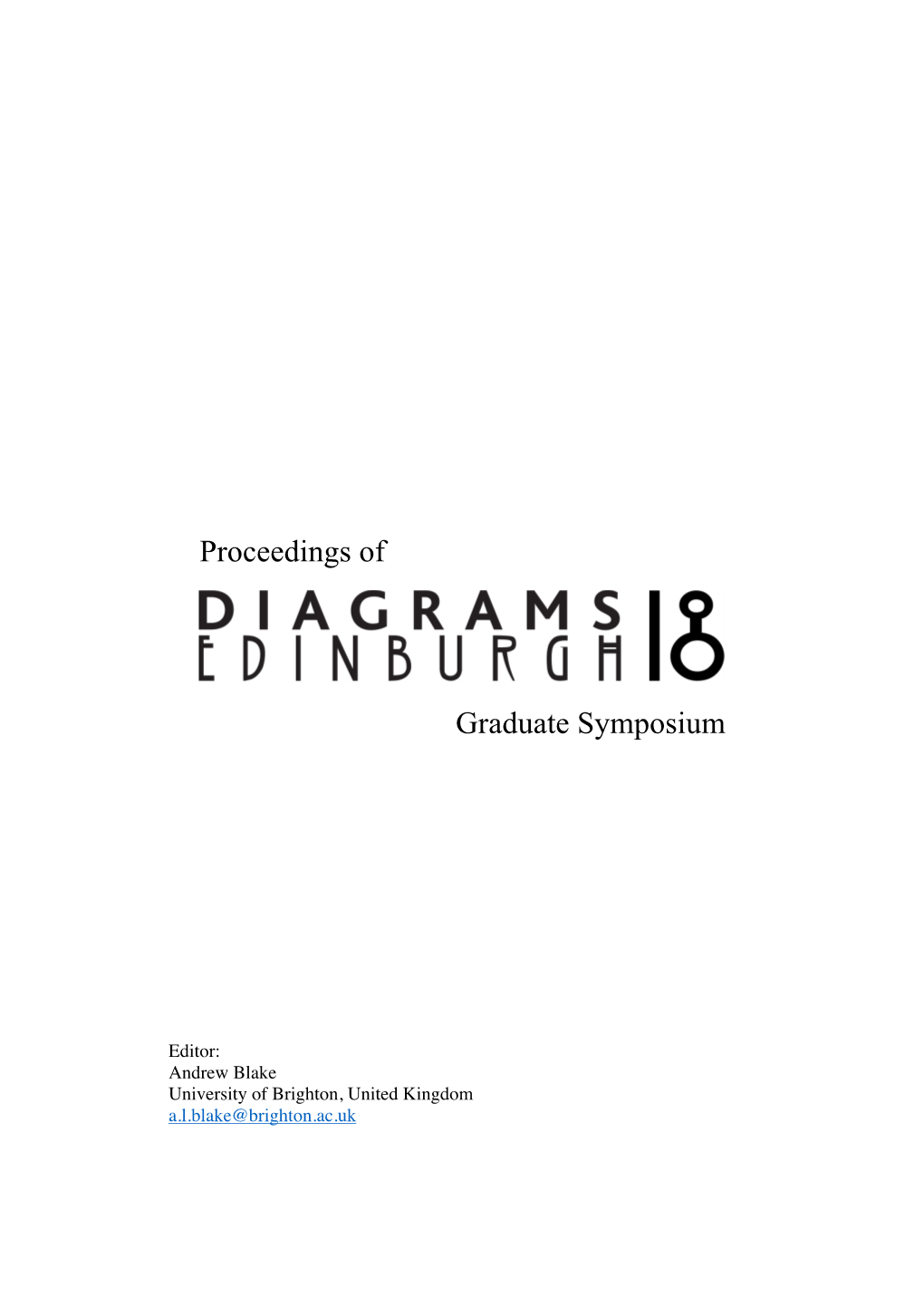 Diagrams 2018 Graduate Symposium Proceedings