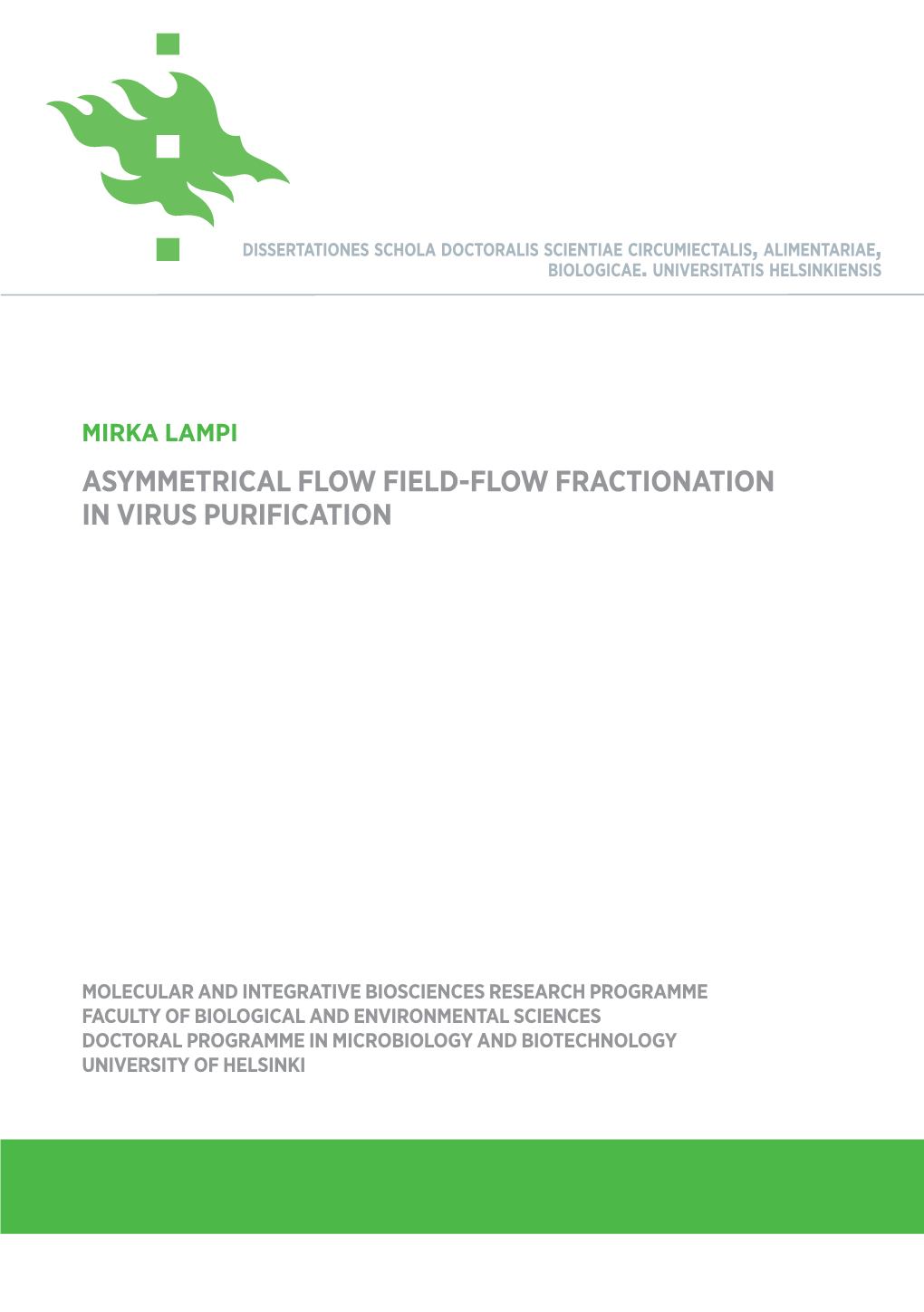 Asymmetrical Flow Field-Flow Fractionation In
