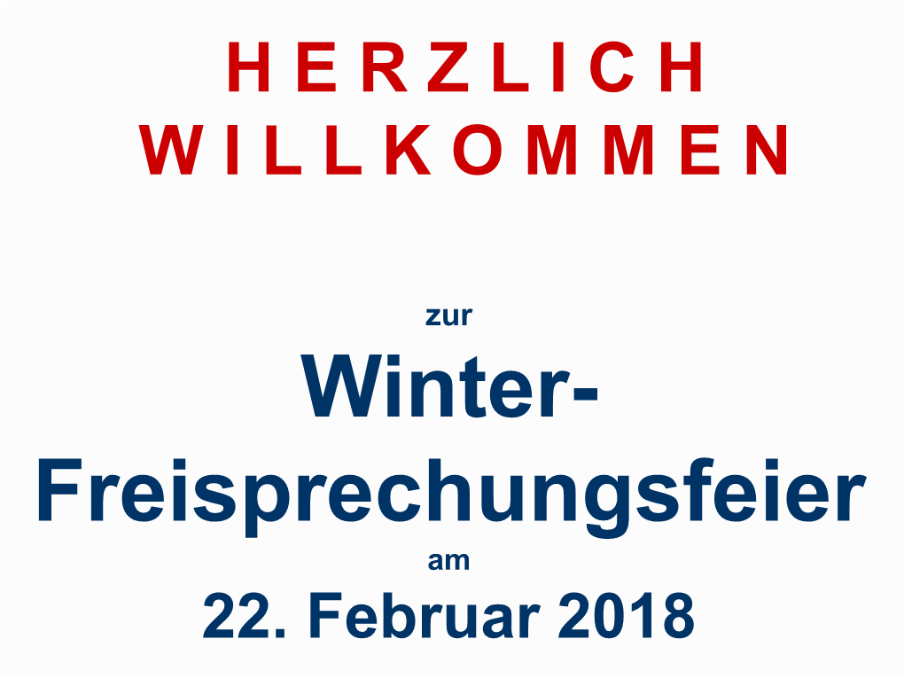Freisprechungsfeier Winter 2018