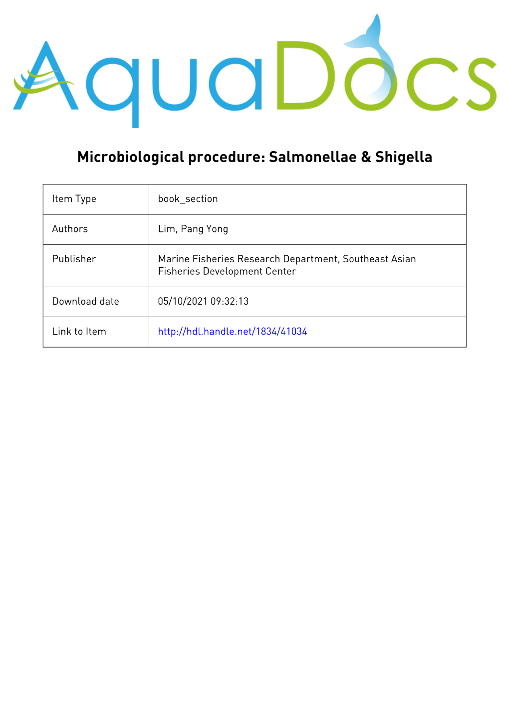 Salmonellae & Shigella