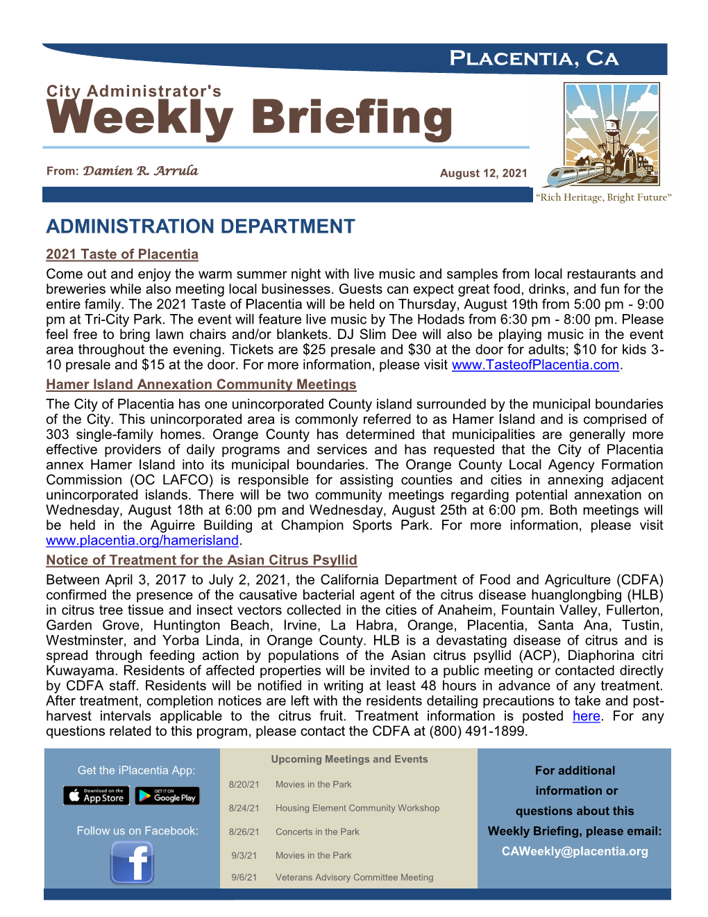 Weekly Briefing