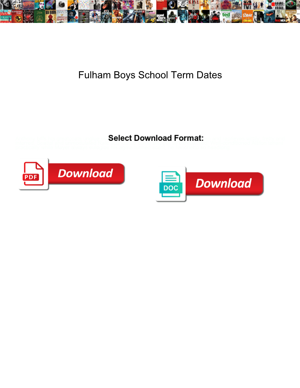 Fulham Boys School Term Dates Next