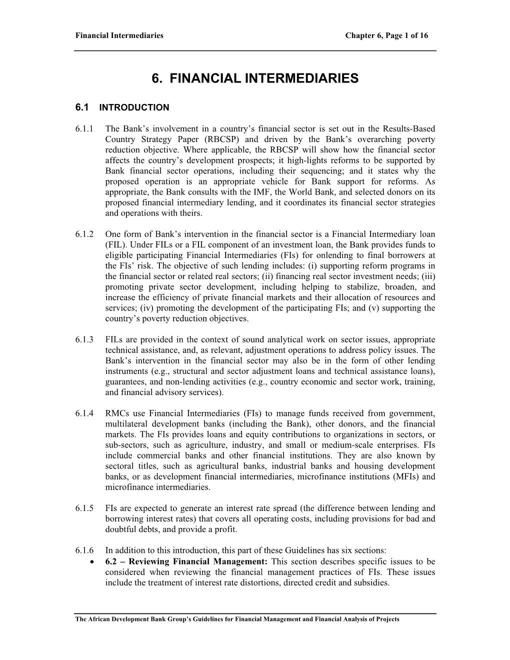 6. Financial Intermediaries