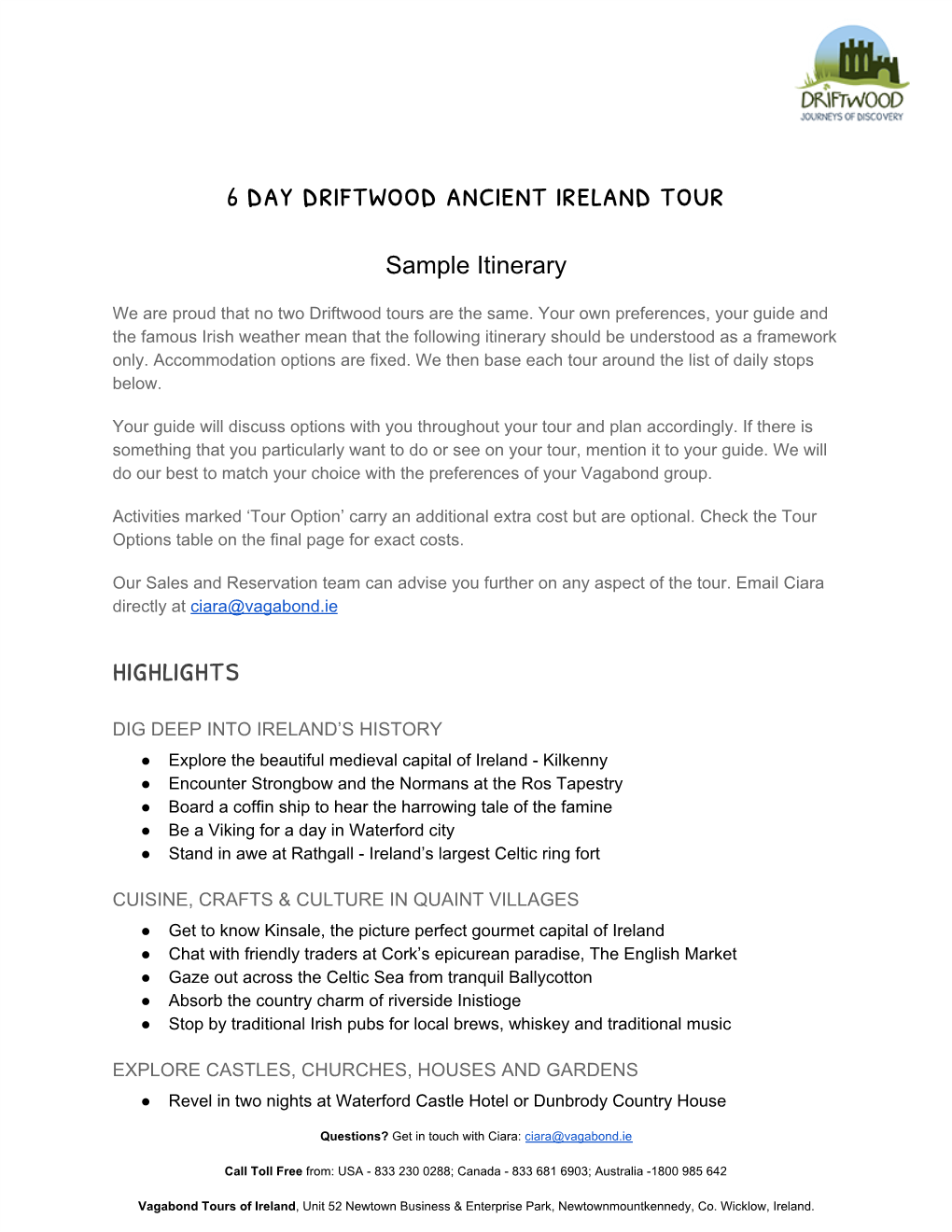 6​ Day Driftwood Ancient Ireland Tour Highlights