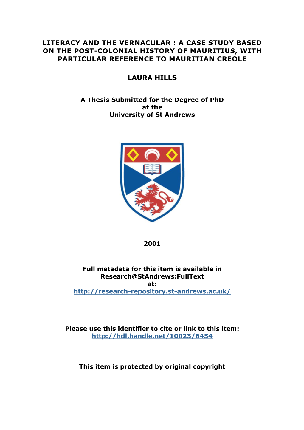 Laura Hills Phd Thesis