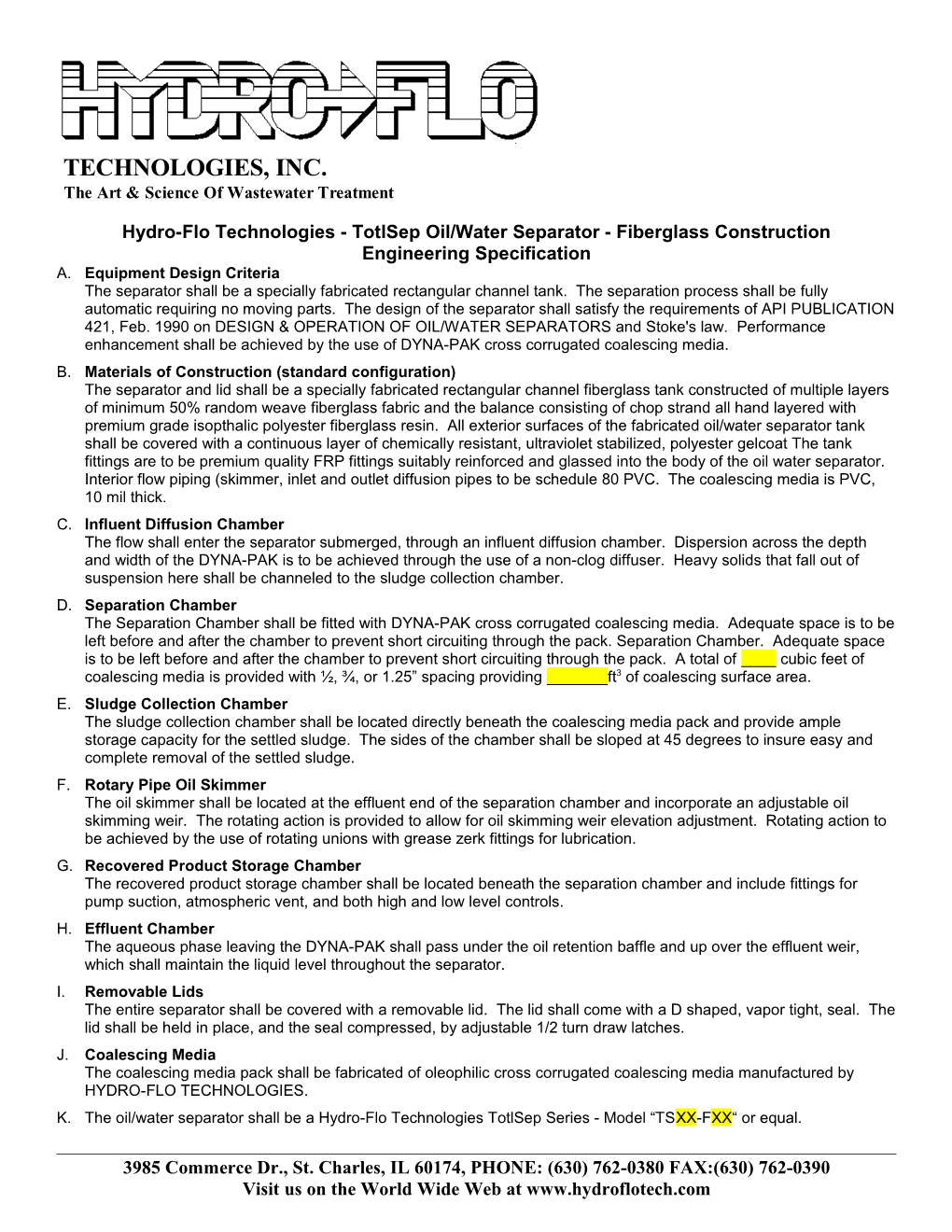 Hydro-Flo Technologies, Inc