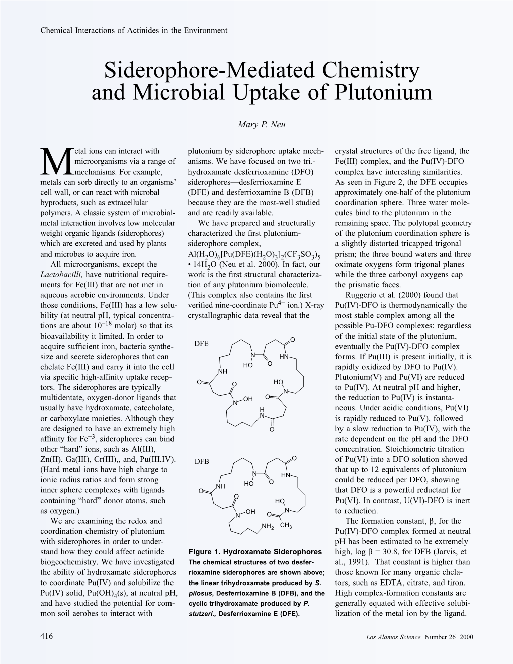 Siderophore-Mediated Chemistry and Microbial Uptake of Plutonium