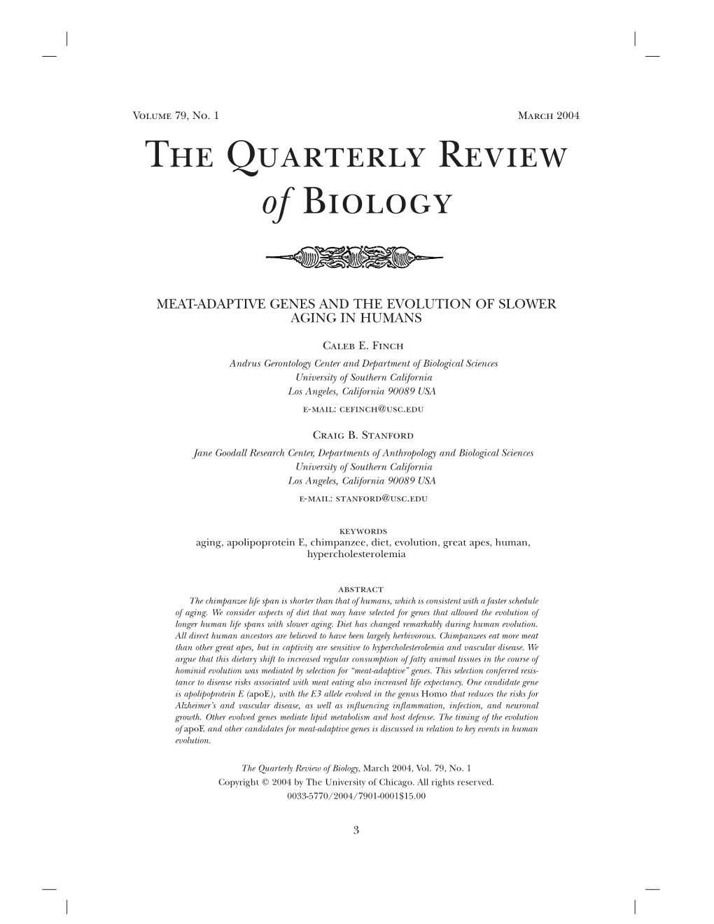 The Quarterly Review of Biology