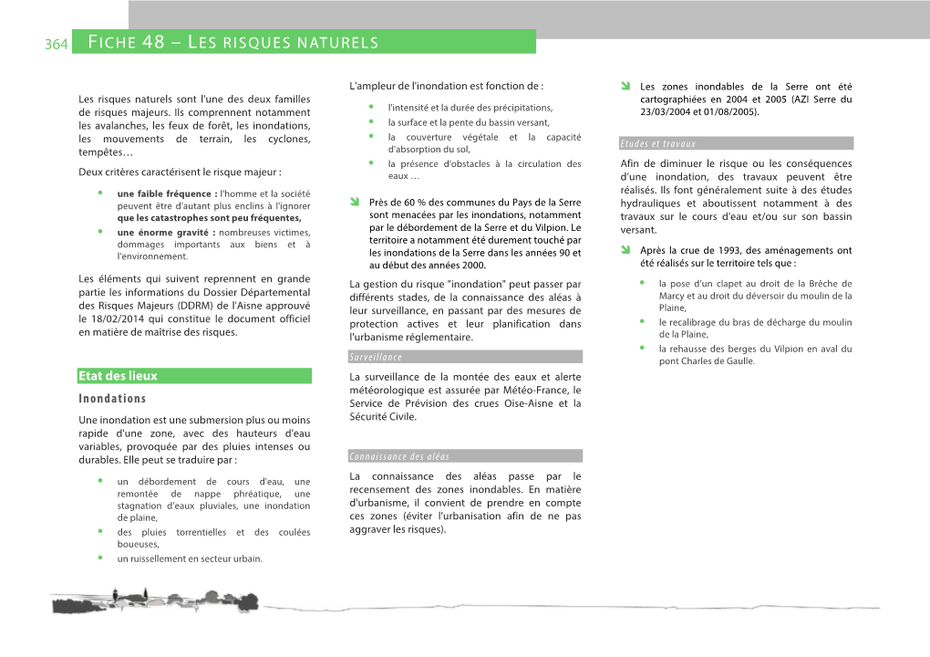 364 Fiche 48 – Les Risques Naturels